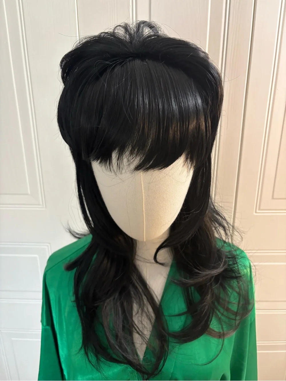 1980’s Women’s Black Mullet Long Retro Bouffant Wig NWOT